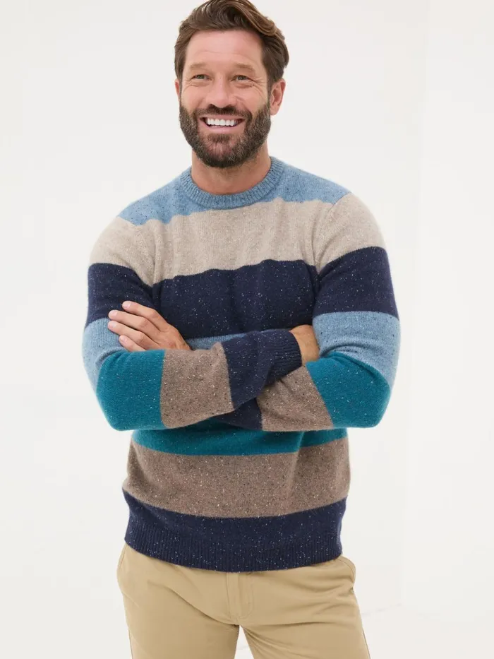 Fat Face Knitwear Navy Lambswool Knitted Crew Jumper 8211 Men