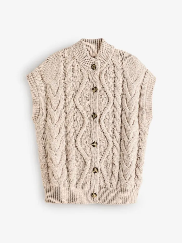 Fat Face Knitwear Neutral Livia Tank Cardigan 8211 Women