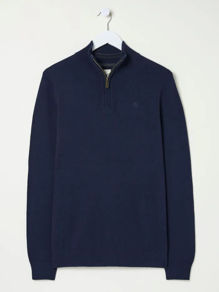Fat Face Knitwear Rye Navy Blue HalfNeck 8211 Men