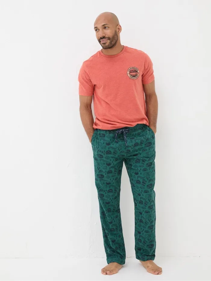 Fat Face Pyjamas and Nightwear Green Outdoors Print Pyjamas 8211 Men