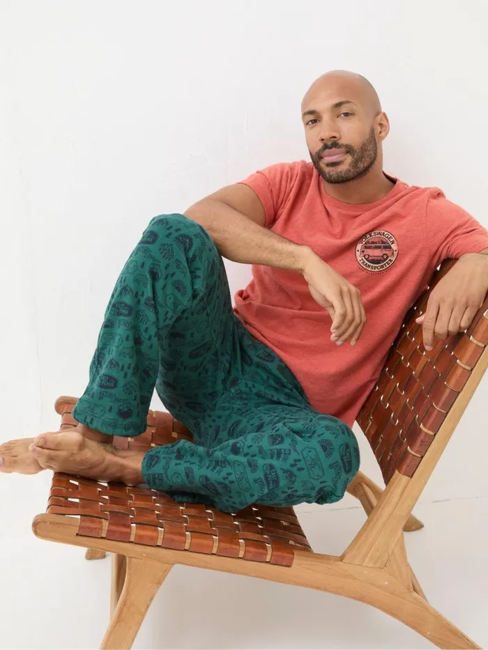 Fat Face Pyjamas and Nightwear Green Outdoors Print Pyjamas 8211 Men