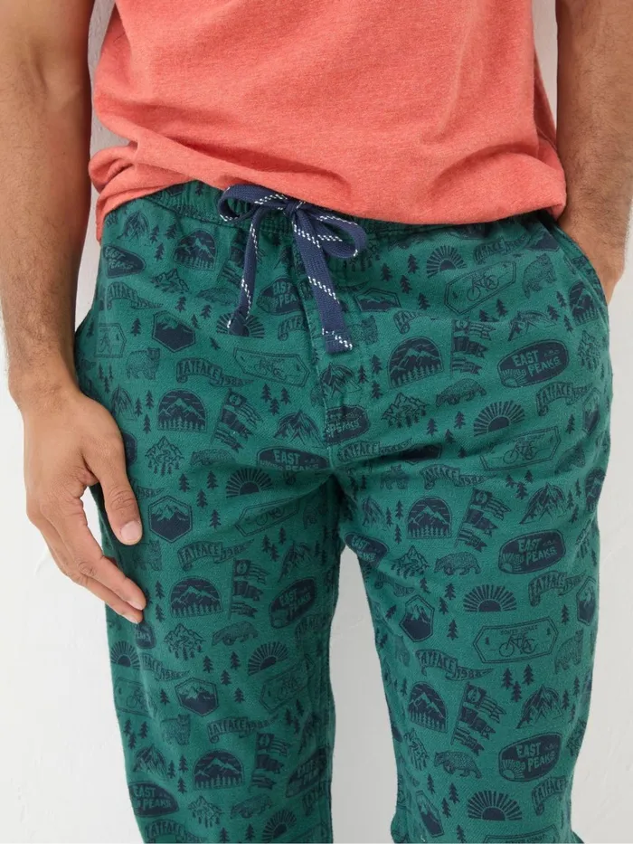 Fat Face Pyjamas and Nightwear Green Outdoors Print Pyjamas 8211 Men