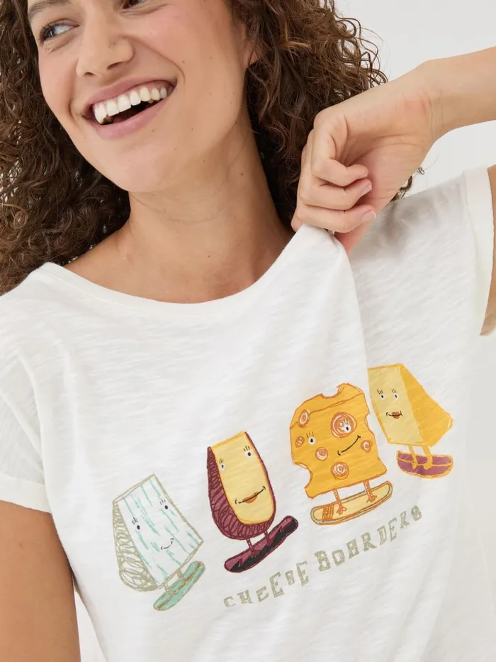 Fat Face Pyjamas and Nightwear Ivory Cheese Graphic TShirt 8211 Women