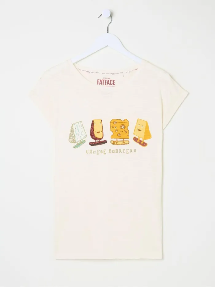 Fat Face Pyjamas and Nightwear Ivory Cheese Graphic TShirt 8211 Women