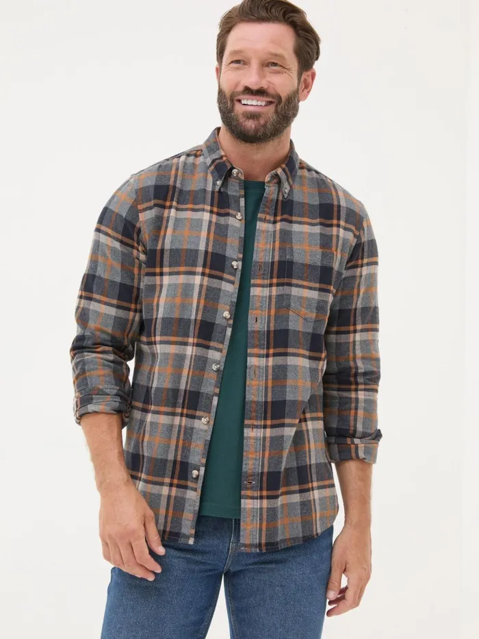 Fat Face Shirts Grey Long Sleeve Selby Check 100 Cotton Shirt 8211 Men