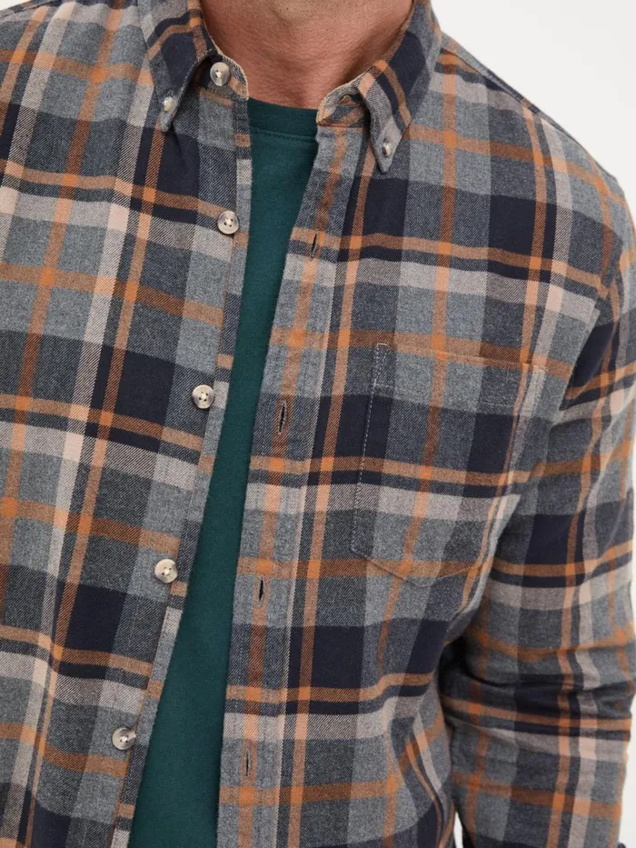 Fat Face Shirts Grey Long Sleeve Selby Check 100 Cotton Shirt 8211 Men