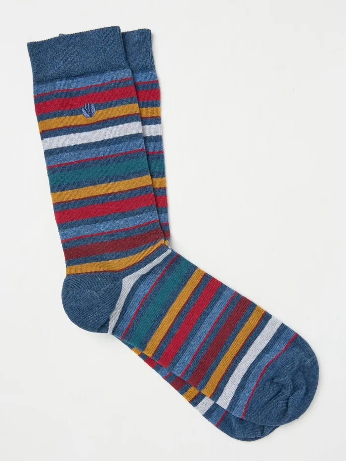 Fat Face Socks Abe Navy Stripe Socks 1 Pack 8211 Men