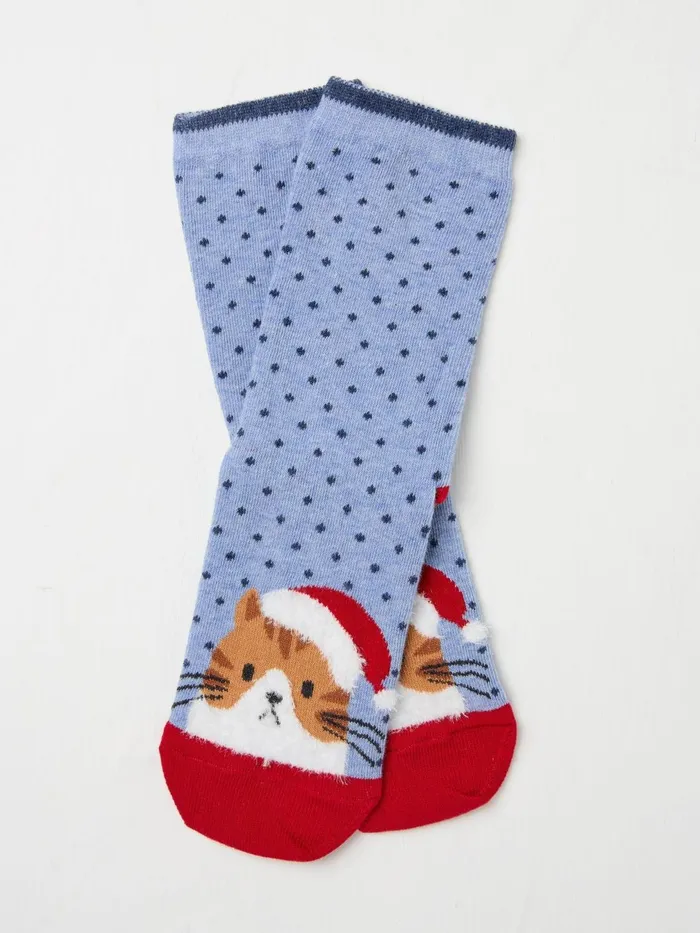 Fat Face Socks and Tights Blue Cat In A Hat Socks 1 Pack 8211 Women