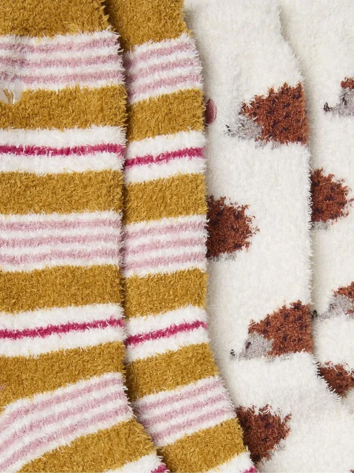 Fat Face Socks and Tights Cream Cosy Hedgehog Socks 2 Pairs 8211 Women