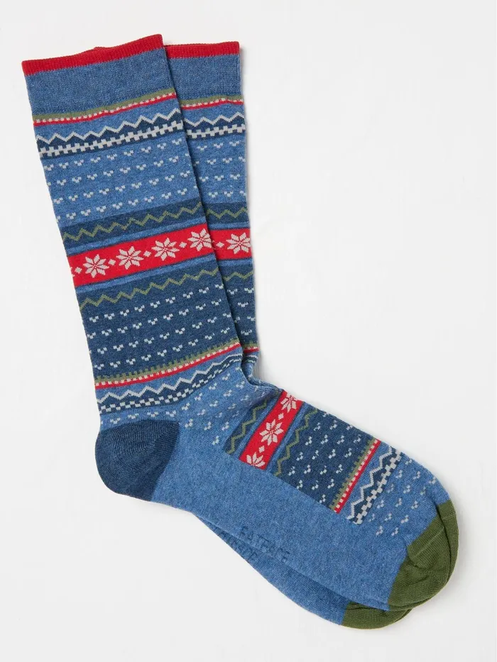 Fat Face Socks Blue Fairisle Socks 8211 Men