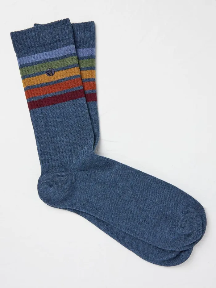 Fat Face Socks Blue Multi Stripe Socks 1 Pack 8211 Men
