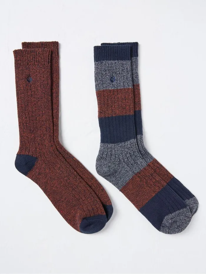 Fat Face Socks Nathan Blue Geo Socks 2 Pack 8211 Men