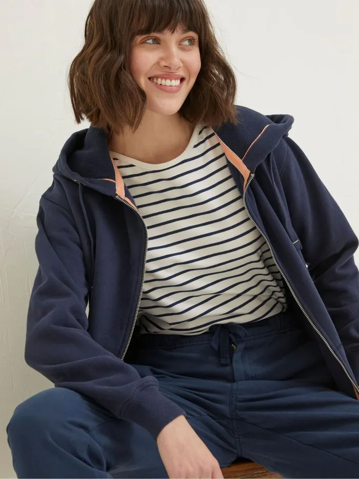 Fat Face Sweatshirts and Hoodies Amy Dark Blue Zip Through Hoodie 8211 Women
