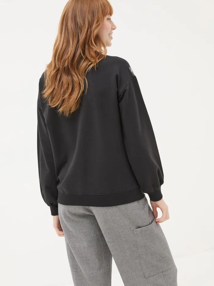 Fat Face Sweatshirts and Hoodies Black Embroidered Crew Sweat Top 8211 Women Fat Face Sweatshirts and Hoodies Black Embroidered Crew Sweat Top 8211 Women