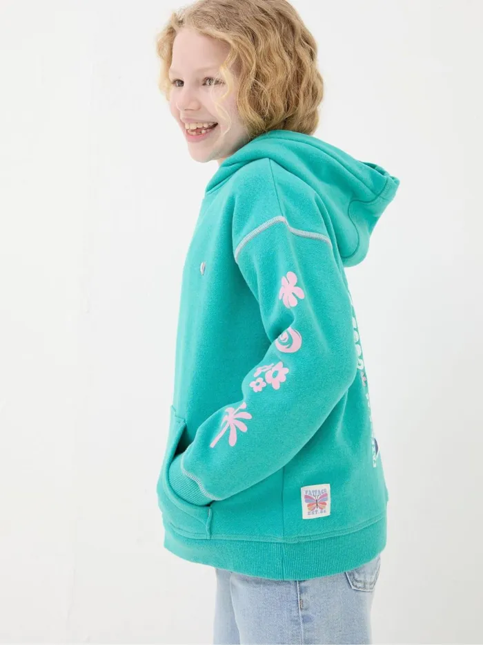 Fat Face Sweatshirts and Hoodies Blue Good Vibes Popover Hoodie 8211 Kids