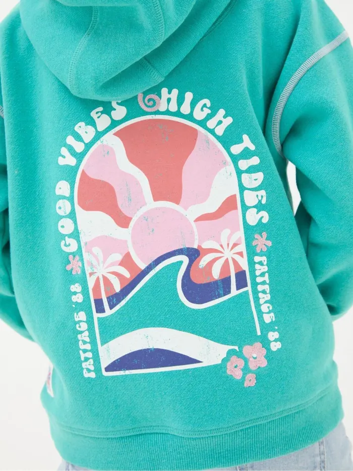 Fat Face Sweatshirts and Hoodies Blue Good Vibes Popover Hoodie 8211 Kids