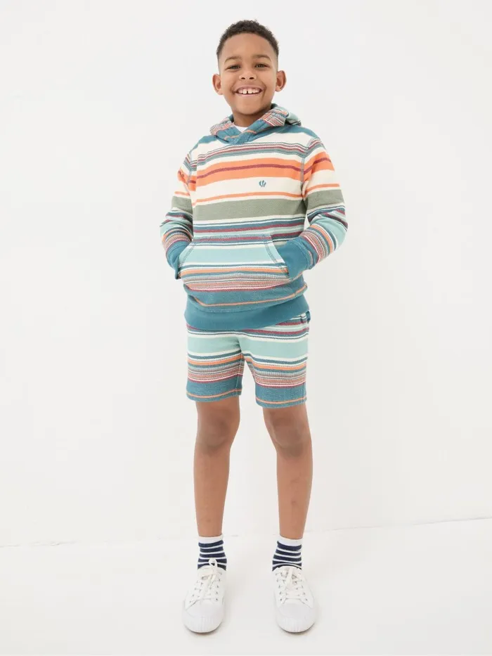 Fat Face Sweatshirts and Hoodies Blue Trescowe Stripe Popover Hoodie 8211 Kids