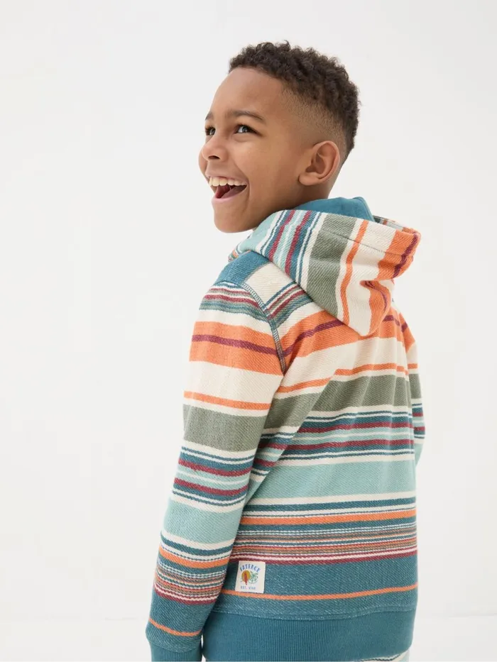 Fat Face Sweatshirts and Hoodies Blue Trescowe Stripe Popover Hoodie 8211 Kids