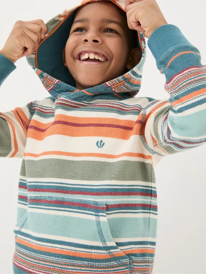 Fat Face Sweatshirts and Hoodies Blue Trescowe Stripe Popover Hoodie 8211 Kids