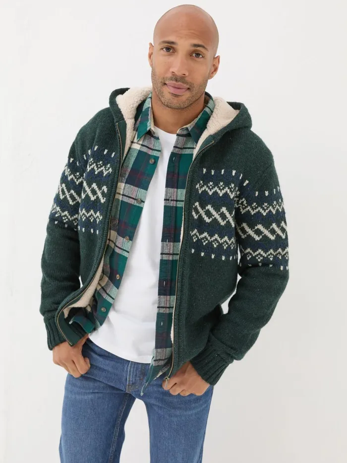 Fat Face Sweatshirts and Hoodies Dark Green Findon Knitted Pattern Hoodie 8211 Men Fat Face Sweatshirts and Hoodies Dark Green Findon Knitted Pattern Hoodie 8211 Men