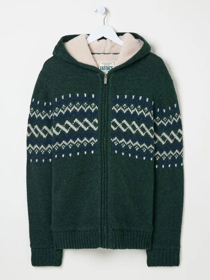 Fat Face Sweatshirts and Hoodies Dark Green Findon Knitted Pattern Hoodie 8211 Men Fat Face Sweatshirts and Hoodies Dark Green Findon Knitted Pattern Hoodie 8211 Men