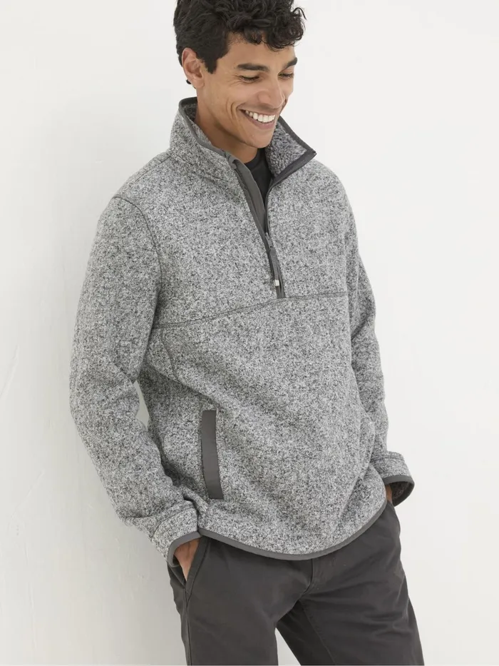 Fat Face Sweatshirts and Hoodies Haxby Grey Half Neck Sweatshirt 8211 Men