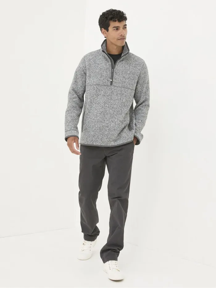 Fat Face Sweatshirts and Hoodies Haxby Grey Half Neck Sweatshirt 8211 Men