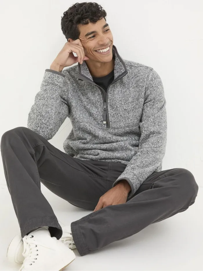 Fat Face Sweatshirts and Hoodies Haxby Grey Half Neck Sweatshirt 8211 Men
