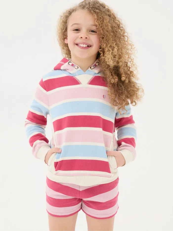 Fat Face Sweatshirts and Hoodies Pink Grow Stripe Crew Sweatshirt 8211 Kids