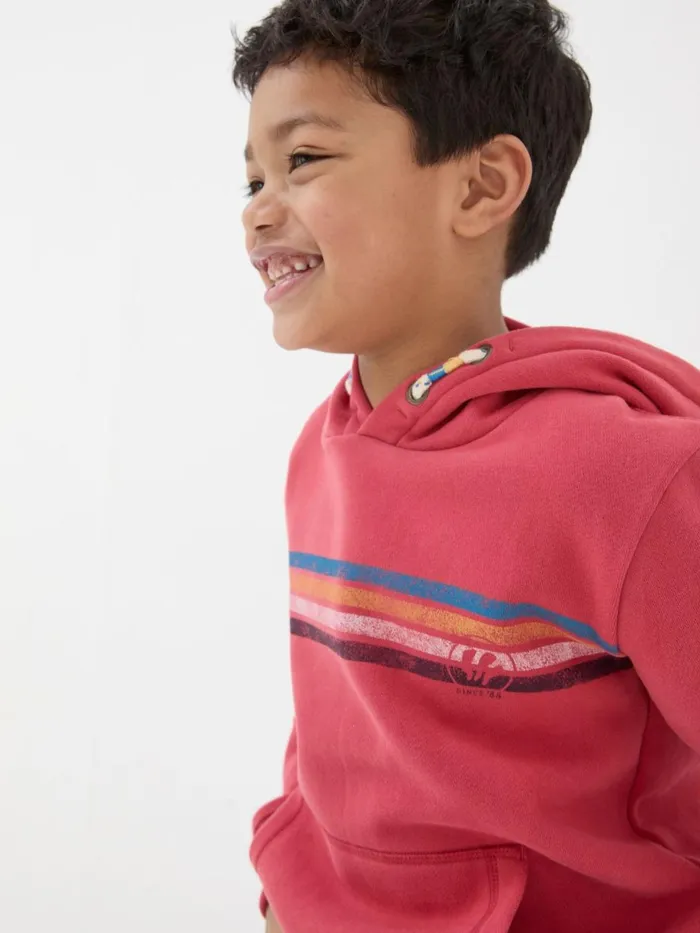 Fat Face Sweatshirts and Hoodies Red Chest Stripe Popover Hoodie 8211 Kids