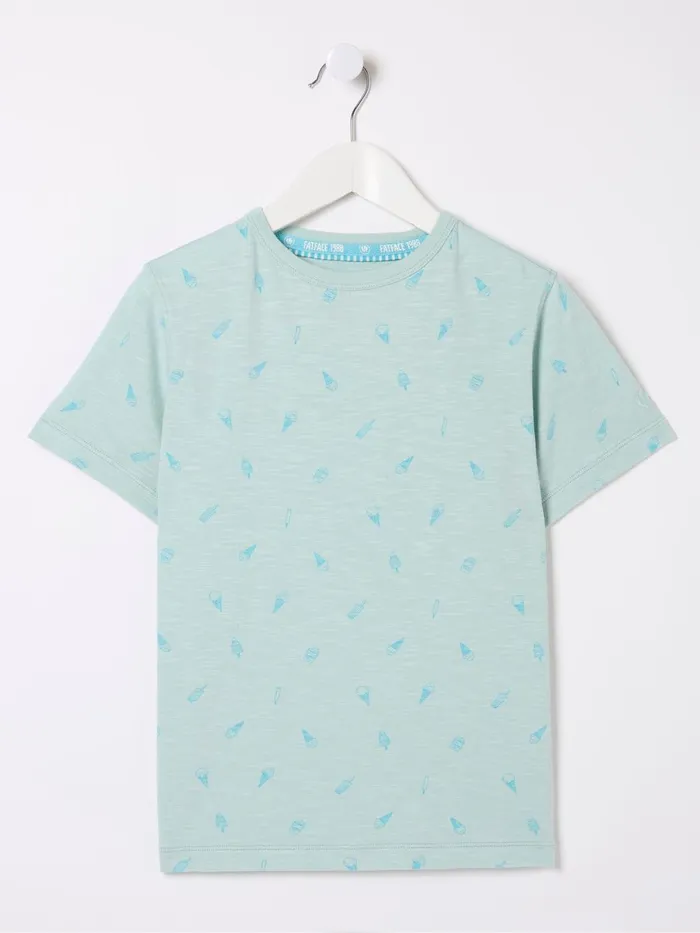 Fat Face TShirts and Polos Judes Green AllOver Print TShirt 8211 Kids