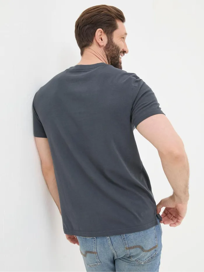Fat Face TShirts Lulworth Dark Grey 100 Cotton Organic Crew TShirt 8211 Men