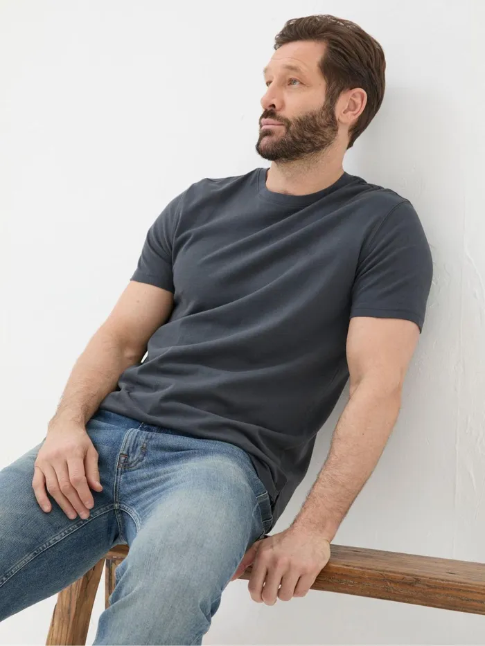 Fat Face TShirts Lulworth Dark Grey 100 Cotton Organic Crew TShirt 8211 Men