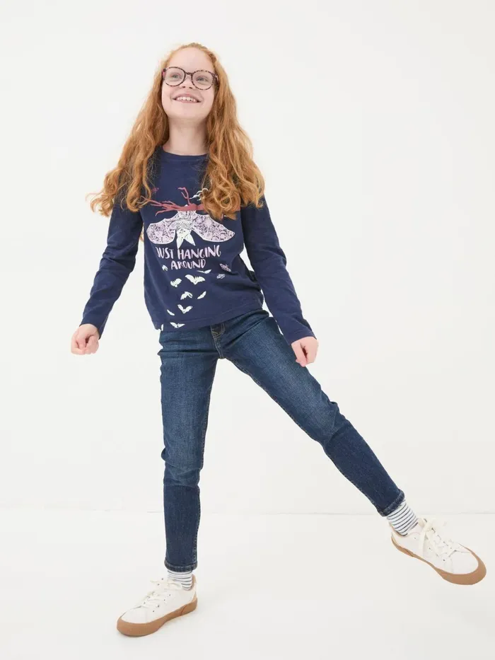 Fat Face Tops and TShirts Bat Blue Graphic TShirt 8211 Kids
