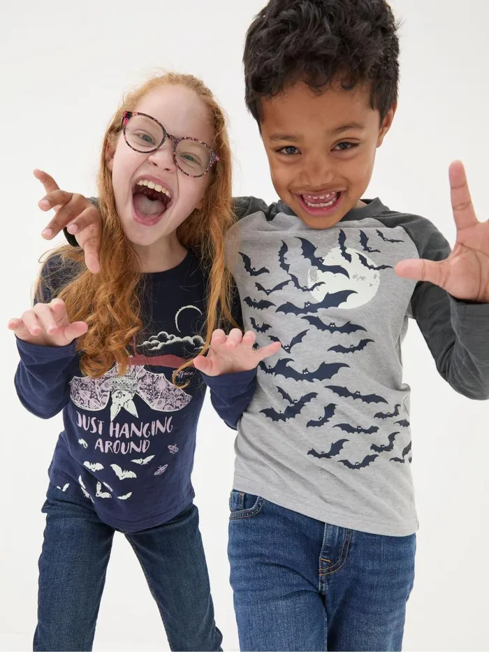 Fat Face Tops and TShirts Bat Blue Graphic TShirt 8211 Kids