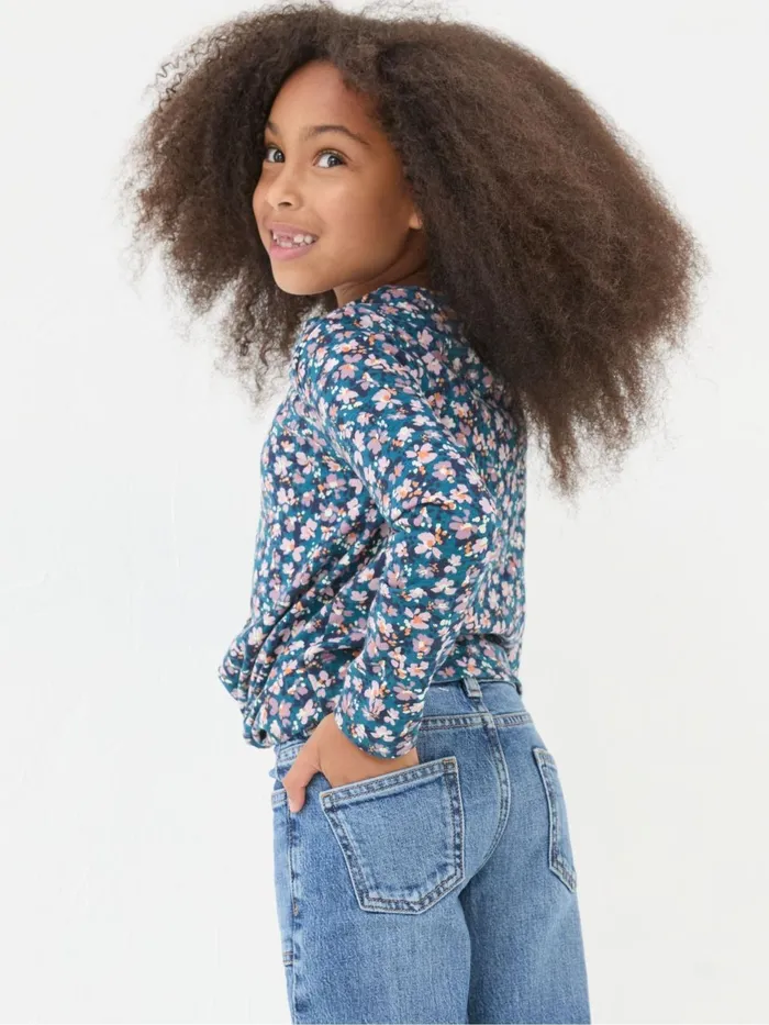 Fat Face Tops and TShirts Blue Floral Knot T Shirt 8211 Kids