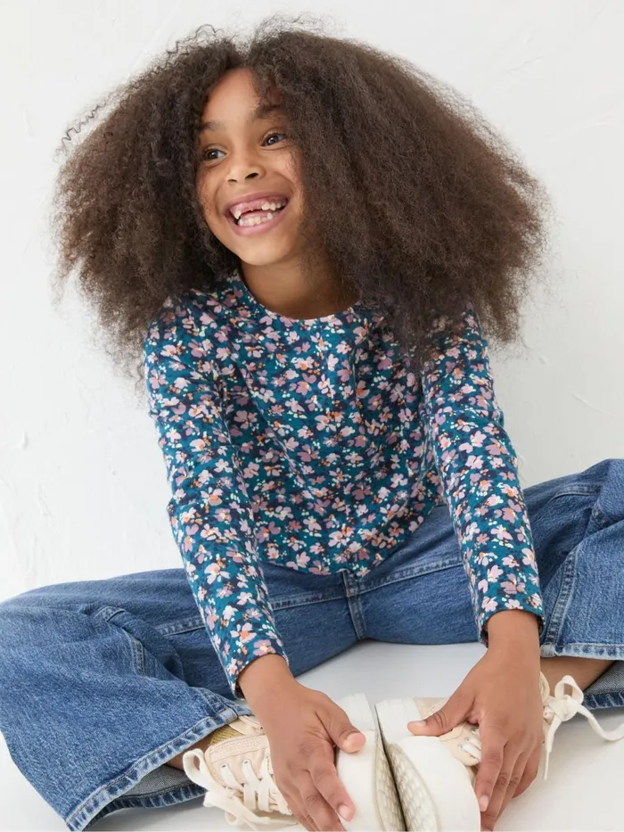 Fat Face Tops and TShirts Blue Floral Knot T Shirt 8211 Kids