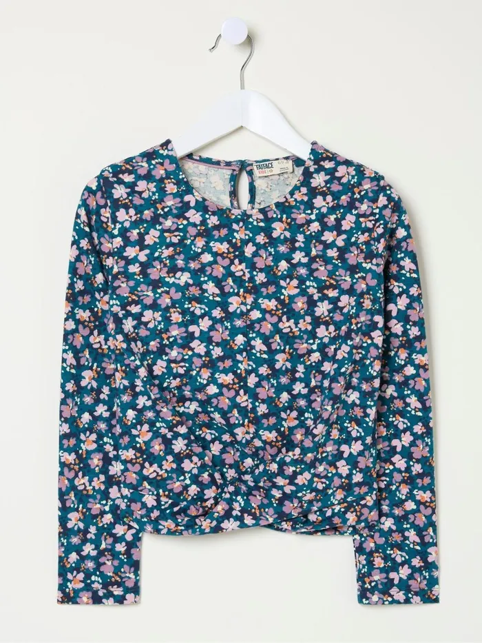 Fat Face Tops and TShirts Blue Floral Knot T Shirt 8211 Kids