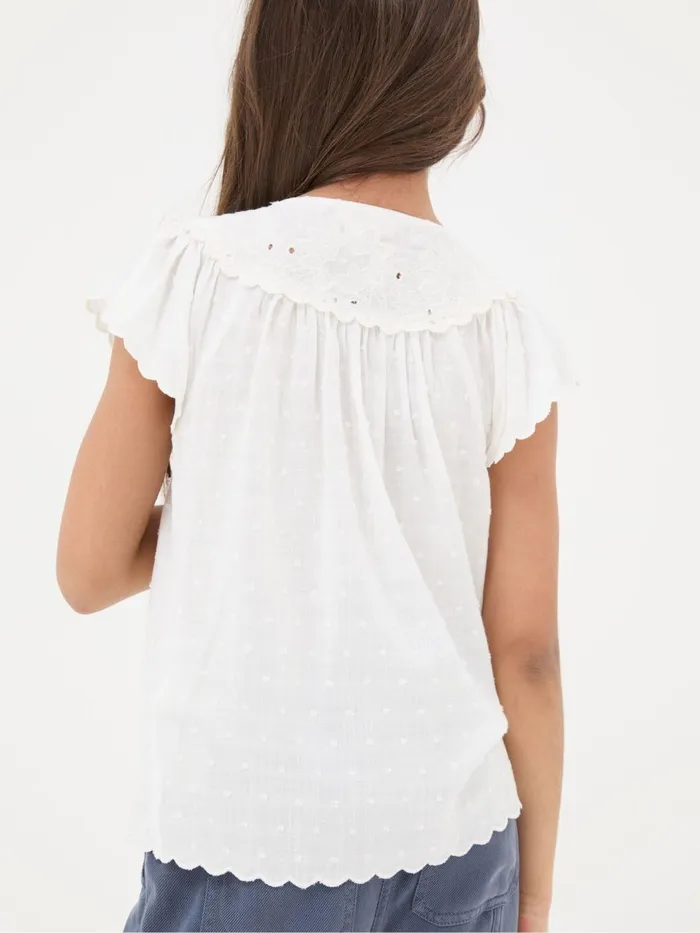 Fat Face Tops and TShirts Emily White Embroidered Blouse 8211 Kids