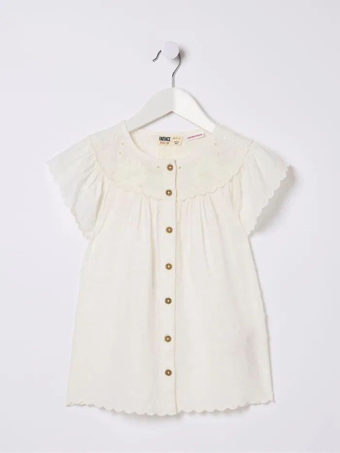 Fat Face Tops and TShirts Emily White Embroidered Blouse 8211 Kids