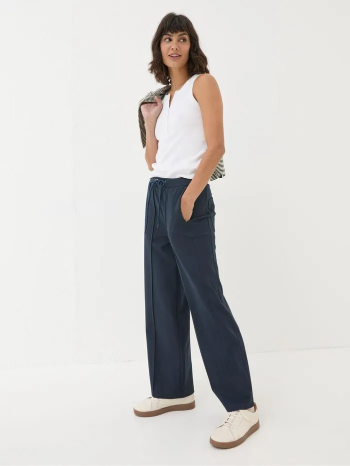Fat Face Trousers and Leggings Navy Ely Wide Leg Trousers 8211 Women
