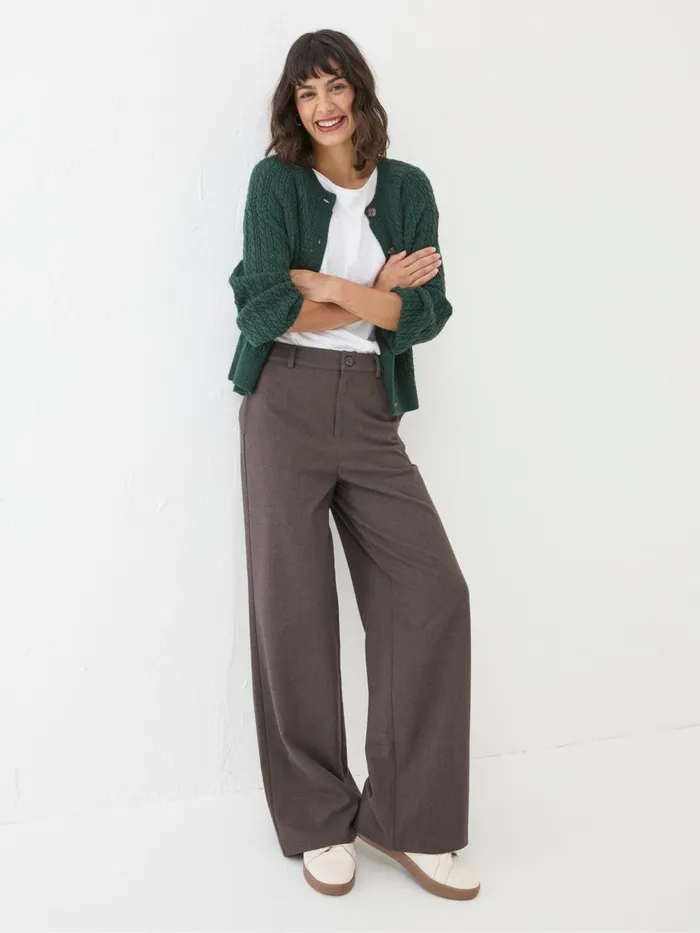 Fat Face Trousers and Leggings Presley Brown Herringbone Trousers 8211 Women