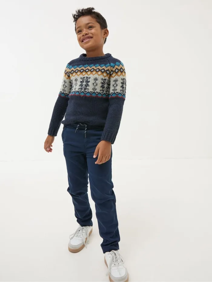Fat Face Trousers Jeans and Joggers Sam Navy Blue Smart PullOn Trousers 8211 Kids Fat Face Trousers Jeans and Joggers Sam Navy Blue Smart PullOn Trousers 8211 Kids