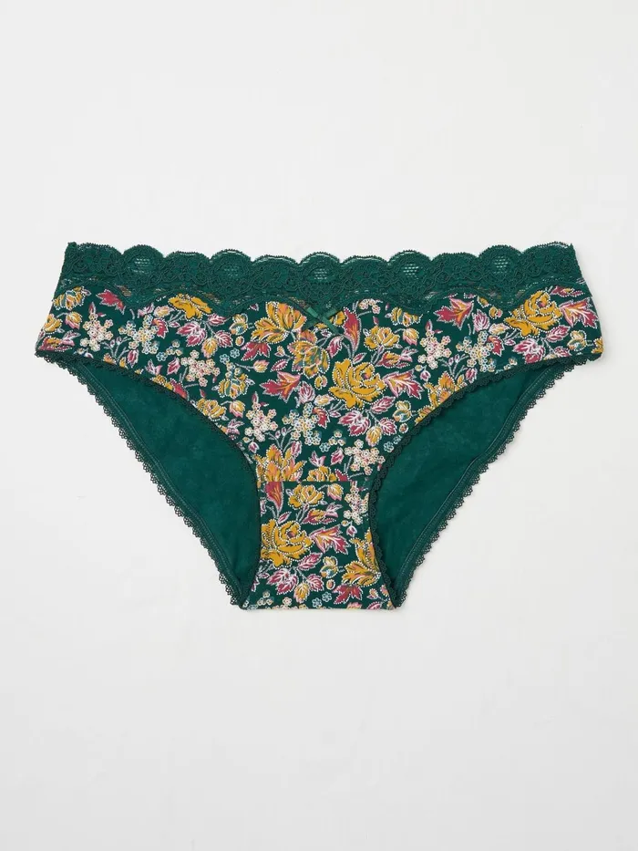 Fat Face Underwear Teal Blue Folk Mini Knickers 8211 Women