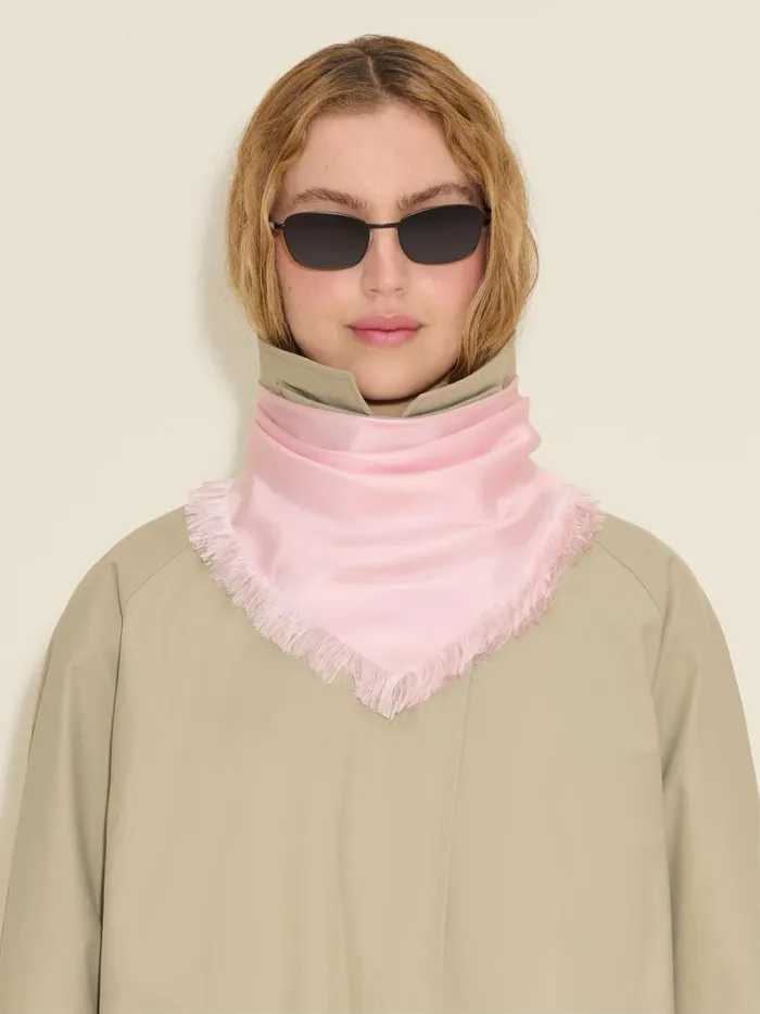 Fine Scarves WomenMen Holzweiler Silk Twill Fine Scarf Solid Lt Pink