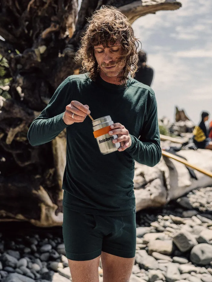Finisterre Base Layers and Underwear Men Eddy 20 Merino Wool Boxers Alpinecyan