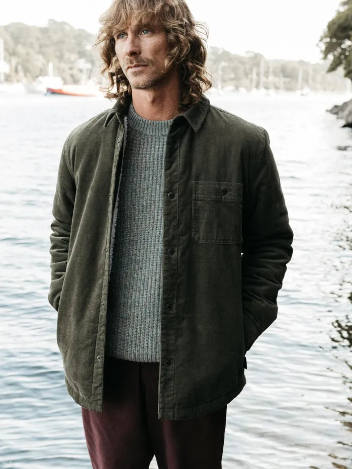 Finisterre Jackets and Coats Men Rigger Fleece Lined Jacket Olive
