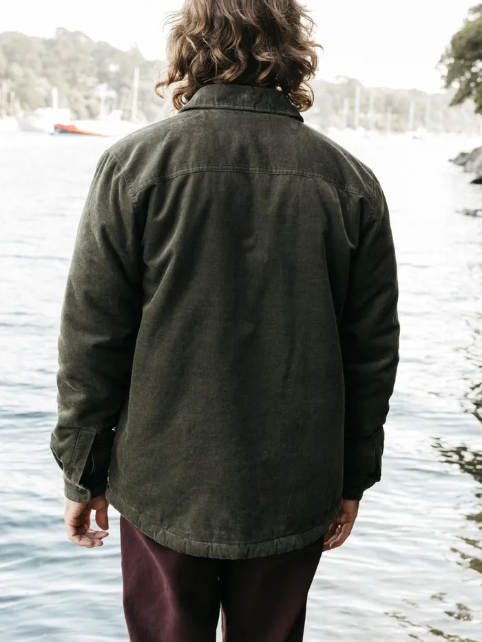 Finisterre Jackets and Coats Men Rigger Fleece Lined Jacket Olive