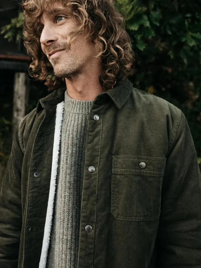 Finisterre Jackets and Coats Men Rigger Fleece Lined Jacket Olive