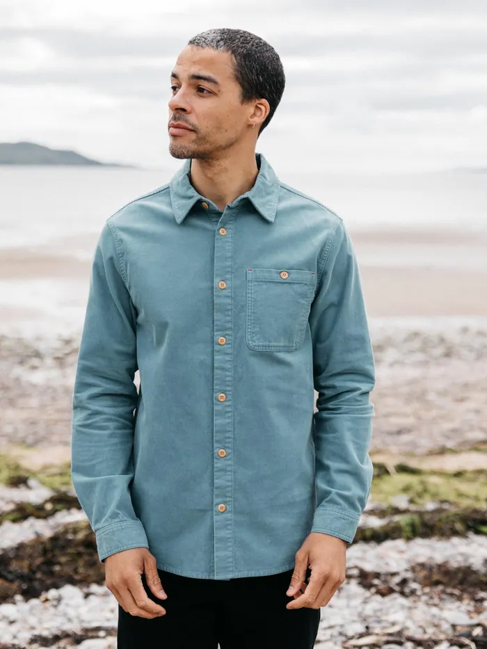 Finisterre Shirts Men Jetty Cord Shirt Ocean Storm